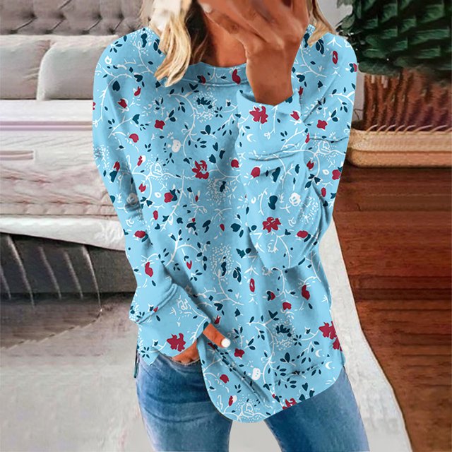 Ichuanyi liquidación de la moda femenina de la moda holgada las mangas de mangas largas de mangas largas sudaderas casuales ICHUANYI WER2023082207043