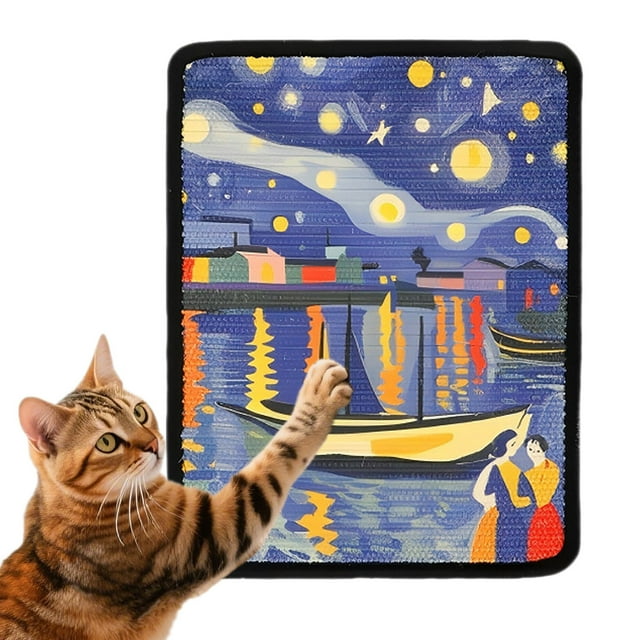 Sisal Cat Scratching Mat Furniture Protector Wall Couch Cabinet Door Carpet Shedding Control Scratcher With Hook Loop Fastener For