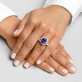 thumbnail image 2 of PEORA 14K White Gold Created Blue Sapphire and Lab Grown Diamond Designer Ring for Women, 7.65 Carats Total, 12x10mm Oval Shape, Sizes 5, 2 of 5
