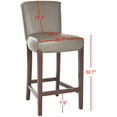 thumbnail image 4 of SAFAVIEH Ken Square Mid Back Bar Stool, Clay, 4 of 7