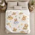 thumbnail image 5 of Dreamy teddy bear moon Flannel Blanket cozy bedtime nursery artwork Home Decor for couch bedroom playroom reading nook, Baby Shower Gift for new parents and kids, 5 of 9