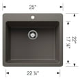 thumbnail image 4 of Blanco 443221 Liven 25" Drop-In/Undermount Single Basin Silgranit Kitchen Sink - Truffle, 4 of 7