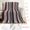thumbnail image 5 of Red Blue Black Striped Blanket Soft Cozy Warm Twin Blanket for Bed, Plush Fuzzy Flannel Fleece Blankets for Sofa, Modern Stripes Star Throw Blankets for Couch, Lightweight Gifts for Women, 60"x80", 5 of 9