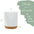 thumbnail image 2 of Glossy X-Large Ceramic Stoneware Cork Bottom Kitchen Utensil Holder, White, 2 of 5