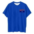 thumbnail image 4 of WREESH Oversized T-Shirt Women's Short Sleeve Baseball Shirt Front and Back Print Top Blue, 4 of 5