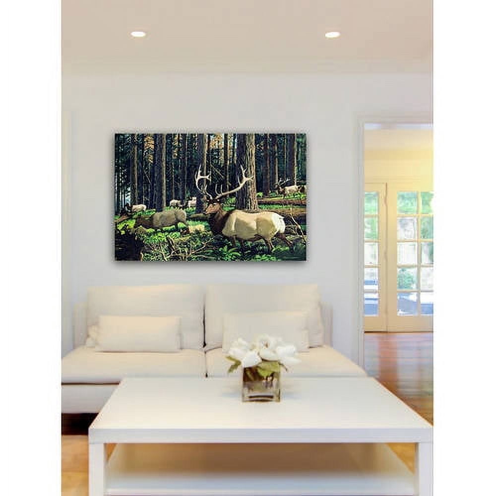 "Elk Herd" Painting Print on Wrapped Canvas