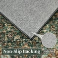 thumbnail image 4 of GlowSol 2' x 6' Vintage Floral Runner Rug Non Slip Bedroom Runner Rug Distressed Floor Carpet for Laundry Room, Green, 4 of 7