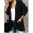 thumbnail image 2 of Womens Cardigan Sweater Coat Long Sleeve Open Front Knitted Outwear with Pockets, 2 of 6