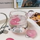 thumbnail image 4 of Tazas de vidrio con capacidad para tazas con asas redondas multicolores, para cerveza, café, leche, té y jugo, 4 of 5