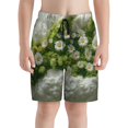 thumbnail image 2 of Cauagu Nature Hand Daisies Art Print Swim Trunks for Men,Youth Boys Swim Shorts Compression Liner Beach Shorts Boys' Swimming Shorts 7-20 Years Bathing Suit-Small, 2 of 7