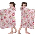 thumbnail image 4 of Strawberry Princess Pattern Hooded Bath Towel，60"x35" for Ages 3 To 12 Kids, Quick Dry Lightweight Soft Microfiber Hood Beach Towel Cover Up for Kids, 4 of 7