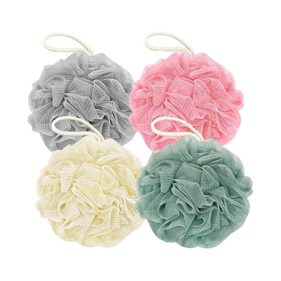 Esponja exfoliante de baño RNOAFMU de 60 g, esponja de baño para ducha, 4 colores