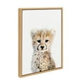 thumbnail image 2 of Kate and Laurel Sylvie Baby Cheetah Animal Print Portrait Framed Canvas Wall Art by Amy Peterson, 18x24 Natural, 2 of 5