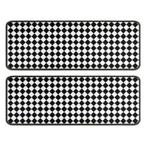 Kitchen Rugs Sets Of 2,Black White Diamond Checkered Pattern Anti Fatigue Kitchen Mat Rugs Non Slip Washable,Decorative Kitchen Floor Mats for Kitchen,Sink,Laundry,17"x47" 17"x47"