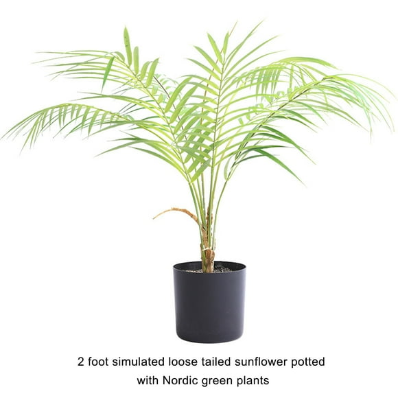 VONKY Outdoors In Realistic Areca Palm Tree For Any Room Home Decor Plastic Artificial Areca Palm Tree In Pot Faux Tree In Pot