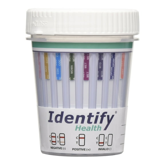 Identify Health 12 Panel Drug Test Cup - 25 Pack - CLIA Waived Instant Urine Drug Test Kit ID-H12-2