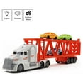 thumbnail image 4 of Vokodo Toy Semi Truck Trailer 3 Car Carrier 14" Friction Powered With Lights And Sounds Kids Push And Go Big Rig Auto Transporter Vehicle Semi-Truck Pretend Play Great Gift For Children Boys Girls, 4 of 6