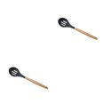 thumbnail image 4 of relayinert Kitchenware Wooden Handle Silicone Shovel Spoon Colander Brush Spatula Tool Missed 2Set, 4 of 6