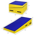thumbnail image 2 of Patiojoy Folding Incline Gymnastics Mat Cheese Wedge Shape Tumbling Mat for Training & Exercising W/Handles Yellow, 2 of 10