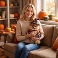 thumbnail image 4 of 2 Pack, Small Dog Halloween, Halloween Dog Set with Matching Witch Hat, Pumpkin Ghost Print Pet Outfit for Halloween Party Dress Up, Black Orange, 4 of 5