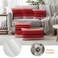 thumbnail image 6 of Red Striped Outdoor Waterproof Pillow Covers, Modern Minimalist Gradient Lines Country Decorative Rectangle Throw Pillowcase Sofa Cushion Sham for Patio/Couch/Chair, 20"x12" 2 Pack, 6 of 8