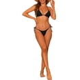 thumbnail image 2 of INSPIRE Chic Maillots de Bain Côtelés Texturés pour Femmes, Ensemble Bikini 2 Pcs Bas Triangle à Nouer TG Noir, 2 of 5