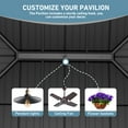 thumbnail image 5 of Modern Shade Tranquil Grove 12'x16’Hardtop Gazebo,Cedar Framed Pavilion with Galvanized Steel Roof,Permanent Patio Metal Gazebo for Outdoor Brown, 5 of 8