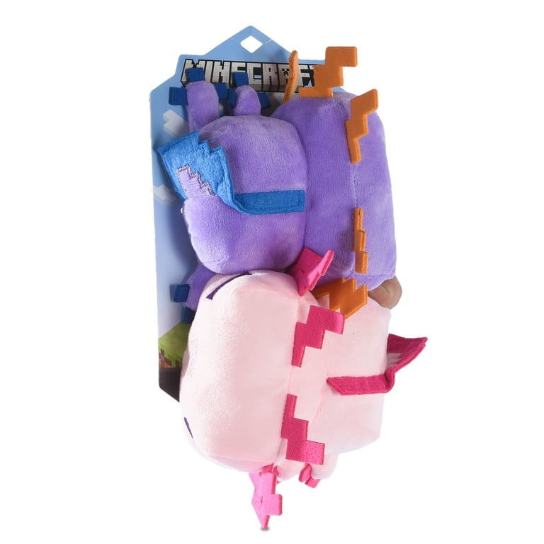 Minecraft: Small Blue Axolotl Leucistic Axolotl Figure Plush