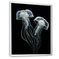 thumbnail image 2 of Designart "Monochrome Drifters Of The Deep I" Coastal Coral Under Water Floater Framed Canvas Prints, 2 of 5