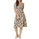 thumbnail image 1 of Vestido Midi Floral con Cuello Cuadrado y Mangas Cortas Abullonadas INSPIRE CHIC para Mujeres Primavera Verano Verde XL, 1 of 7