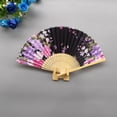 thumbnail image 4 of YAOMOBB Elegant Folding Fan Double Sided Flower Pattern Bamboo Catwalks Lightweight Hand Held Party Props, 4 of 7