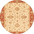thumbnail image 1 of Ahgly Company Machine Washable Indoor Round Abstract Mustard Yellow Area Rugs, 7' Round, 1 of 7