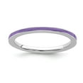 thumbnail image 1 of 925 Sterling Silver Stackable Expressions Purple Enameled 1.5mm Ring Size: 8; for Adults and Teens; for Women and Men, 1 of 5