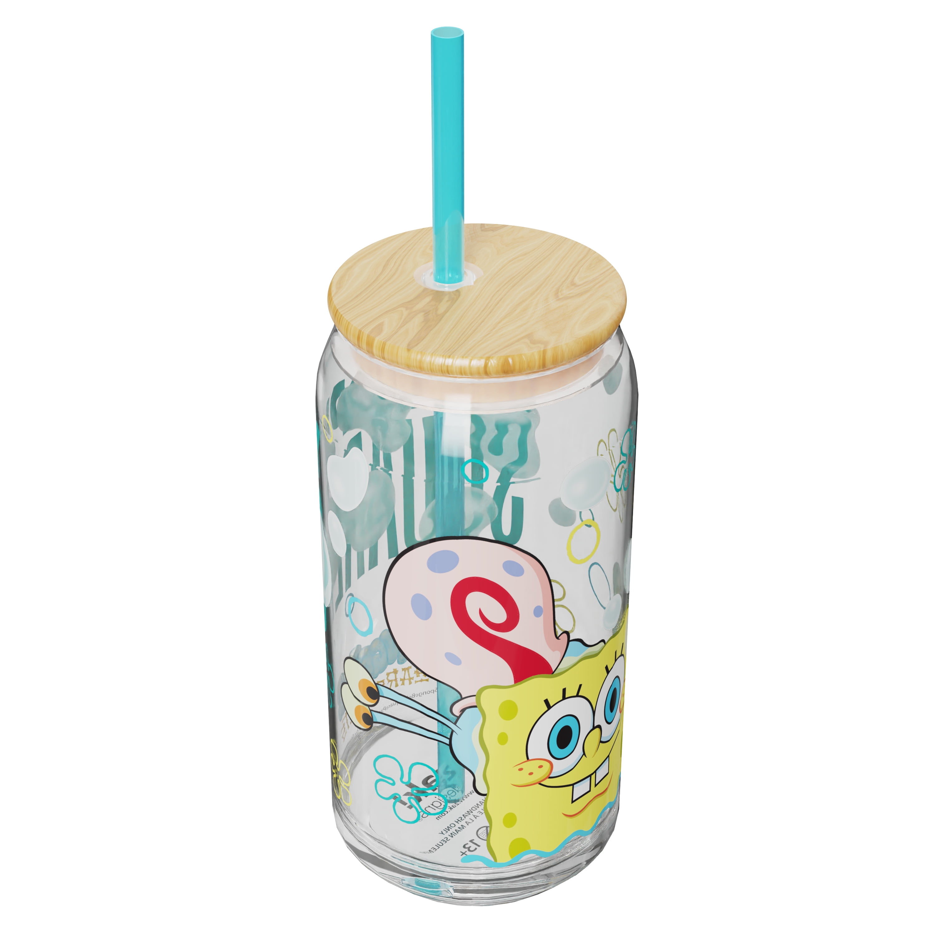 Zak Designs 20oz Spongebob Glass Hadley Tumbler
