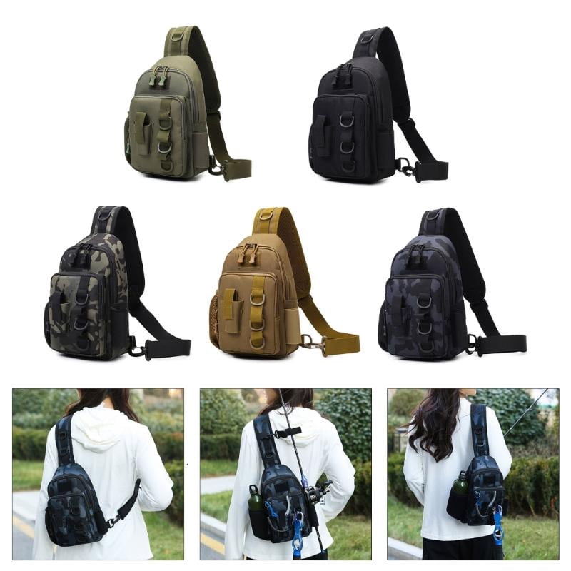 CEORPER Fishing Tackle Storage Shoulder Bag Comfortable Fishing Gear Carrying Bag