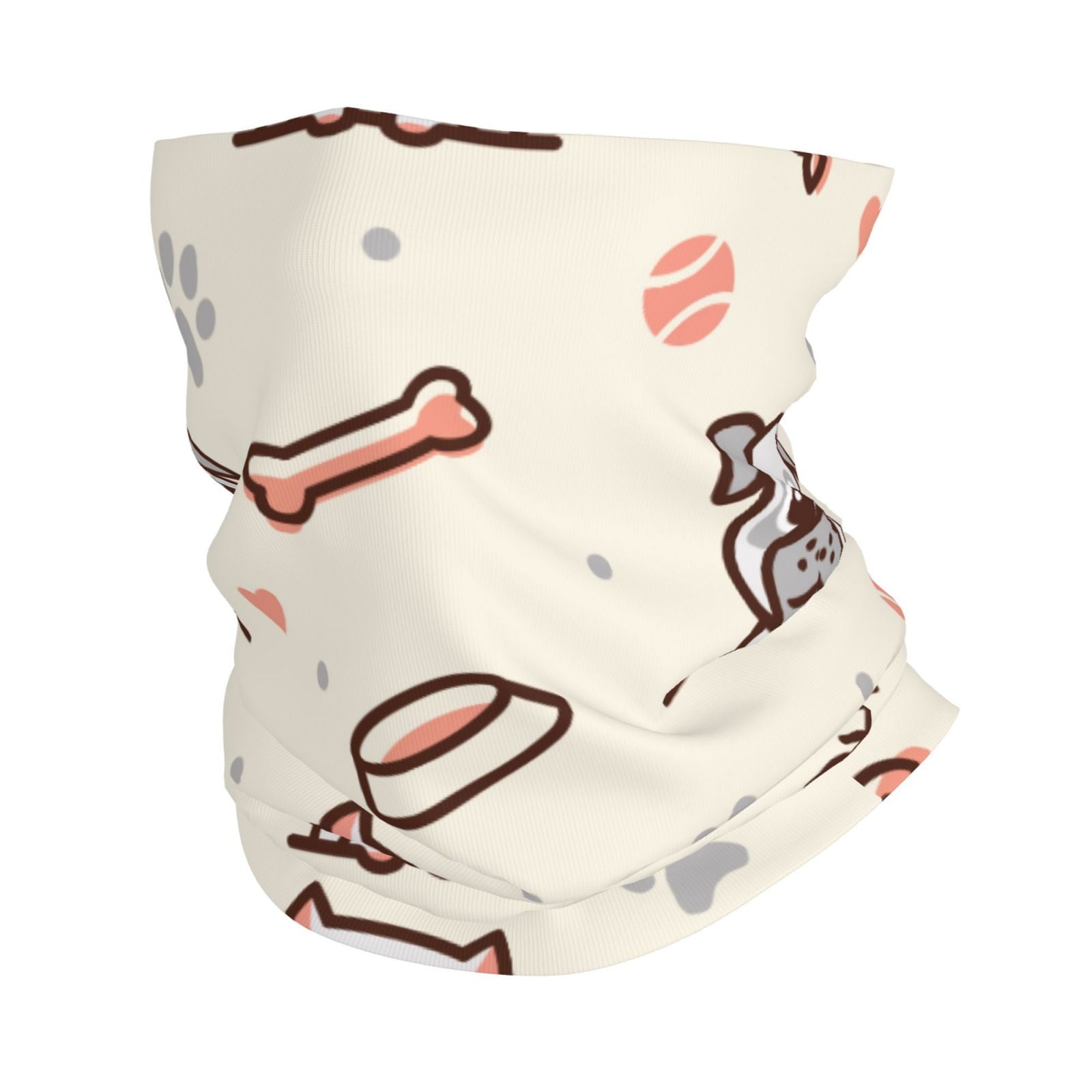 Face Mask Neck Gaiter Windproof Bandana Headwear Breathable Cover Outdoor Scarf Pug Dog Cat Fish Bones Prints Ball