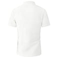 thumbnail image 4 of Men's Shirts, Mens Summer Linen Shirts Casual Short Sleeve Button Down Shirt Classic Lightweight Stand Neck Stylish Beach Tops White L, 4 of 6