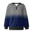 thumbnail image 4 of yueewhu Oversized Sweatshirt for Women 2024 Fall Outfits Fashion Long Sleeve Shirts Striped Quarter Zip Pullover Tops (Blue, S), 4 of 4