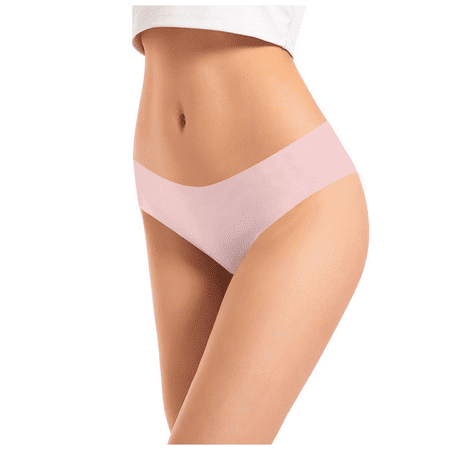Fulorrnie Underwear for Women Seamless Briefs Breathable Comfort Panties Sport Hipster Waist Elastic Panty Pink M
