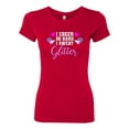 thumbnail image 2 of Wild Bobby, Cheer So Hard I Sweat Glitter Cheerleading Gift Team Squad, Pop Culture, Women Slim Fit Junior Tee, Red, X-Large, 2 of 4