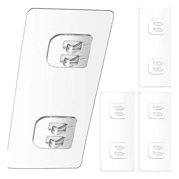 Clear Adhesive Wall Hooks With Safe Plastic Quick Mount System For Office Accessories Kitchen Utensils Storage