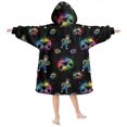 thumbnail image 2 of Game Controller Black Pattern Lamb Fleece Blanket Hoodies for Teens ,Teens Oversize Sherpa Wearable Hooded Blanket Sweatshirt with Super Pockets, 2 of 6