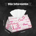 thumbnail image 2 of Tissue Box Cover, Breast Cancer Pink Ribbons Awareness (2) Rectangular Leather Tissue Holder - Tissue Case Facial Paper Organizer for Bathroom, Vanity Countertop, Tabletop, Car, Napkin, 2 of 6