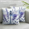 thumbnail image 3 of COMIO Watercolor Colorful Dragonfly on Flowers，Pillow Covers Decorative Cushion Cover Throw Printed Pillow Case Purple, 3 of 5