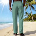 thumbnail image 6 of Ahabrexf Linen Pants, Men's Relaxed Wide-Leg Trousers for Breathable Comfort in Casual and Warm-Weather Settings, 6 of 8