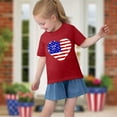 thumbnail image 5 of ZACPNCV Girls 4th of July T-Shirt USA Tees Stars Crew Neck Short Sleeve Striped Shirts Kids Flag Clothes Red 5-6 Years, 5 of 9