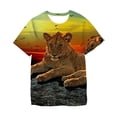 thumbnail image 1 of 2022 nuevo verano León Animal 3D estampado niños ropa de calle Punk Harajuku hombres manga corta cuello redondo Top hombres T-shirt13T Gao Jinjia LED, 1 of 2