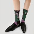 thumbnail image 2 of Retro three-dimensional relief socks thin women's mid length tube socks, 2 of 8