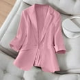 thumbnail image 6 of ZQUUVOU Womens Business Blazers Lapel Solid Color Button Down Casual Suit Jacket (Pink,M), 6 of 8