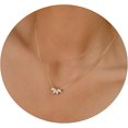 thumbnail image 1 of Collares de diamantes para mujer, collar de hoja delicado, chapado en oro de 14 quilates, collar de luna con circonita cúbica, collar de gargantilla de diamantes simple para mujer de moda, 1 of 5